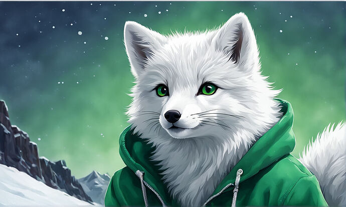 arctic-fox-baby-adorable-green-sweatshirt