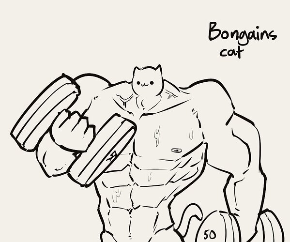 Muscular Bongo Cat Wallpaper | Best Cat Wallpaper